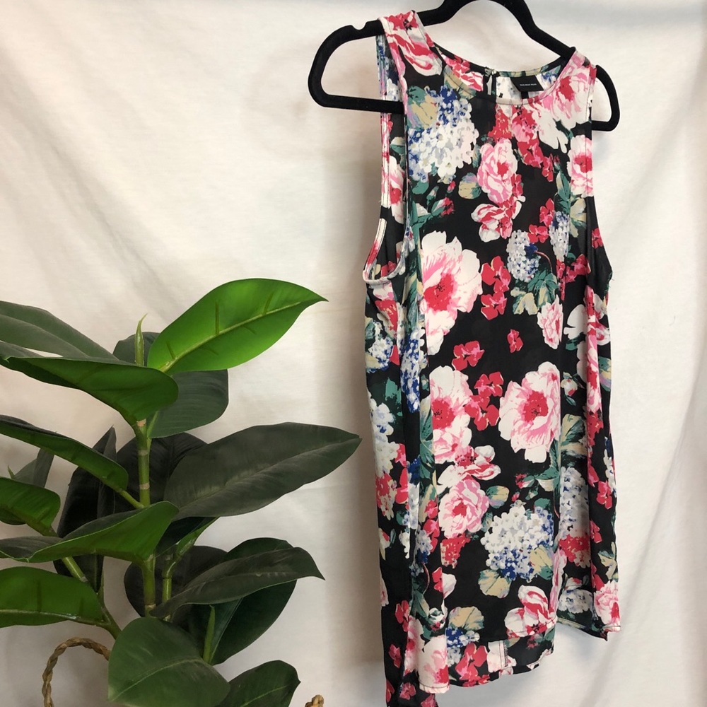 sheer floral blouse